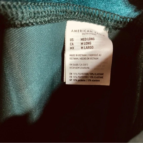 American Eagle Green Velvet Flare Leggings - Picture 9 of 9